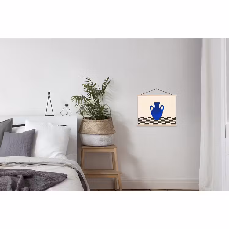 Schoolplaat - Vaas - Blauw - Geblokt - Modern — 2