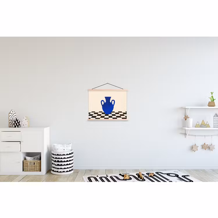 Schoolplaat - Vaas - Blauw - Geblokt - Modern — 3