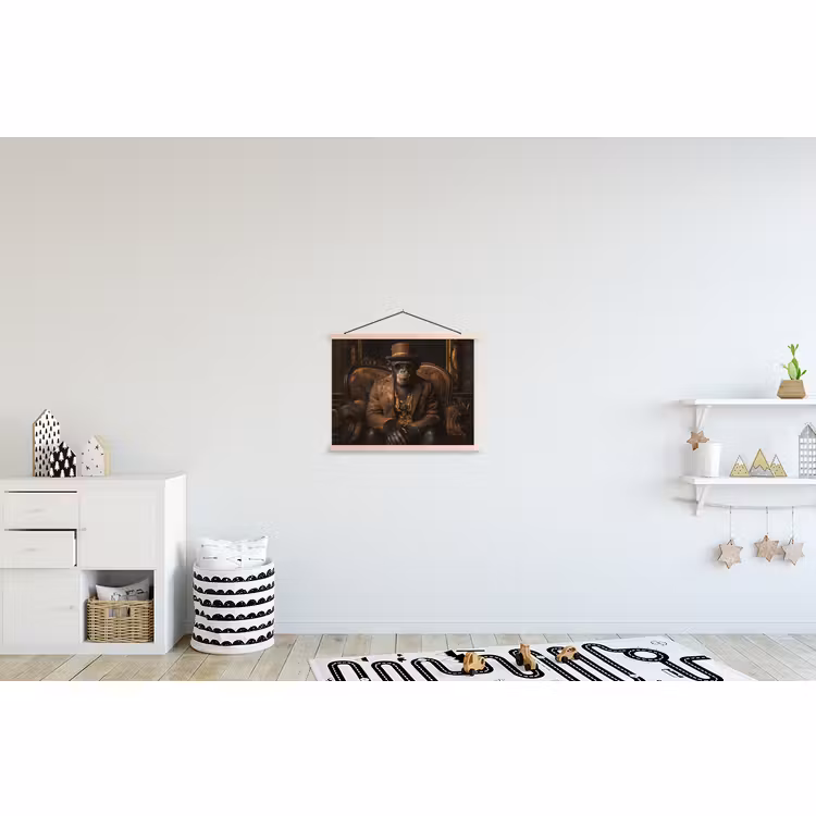 Schoolplaat - Chimpansee - Stoel - Pak - Bruin — 3