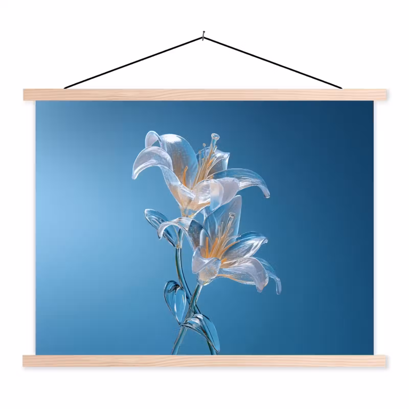 Schoolplaat - Lelies - Blauw - Glazen — 1