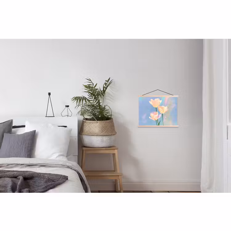 Schoolplaat - Tulpen - Roze accenten - Blauw — 2
