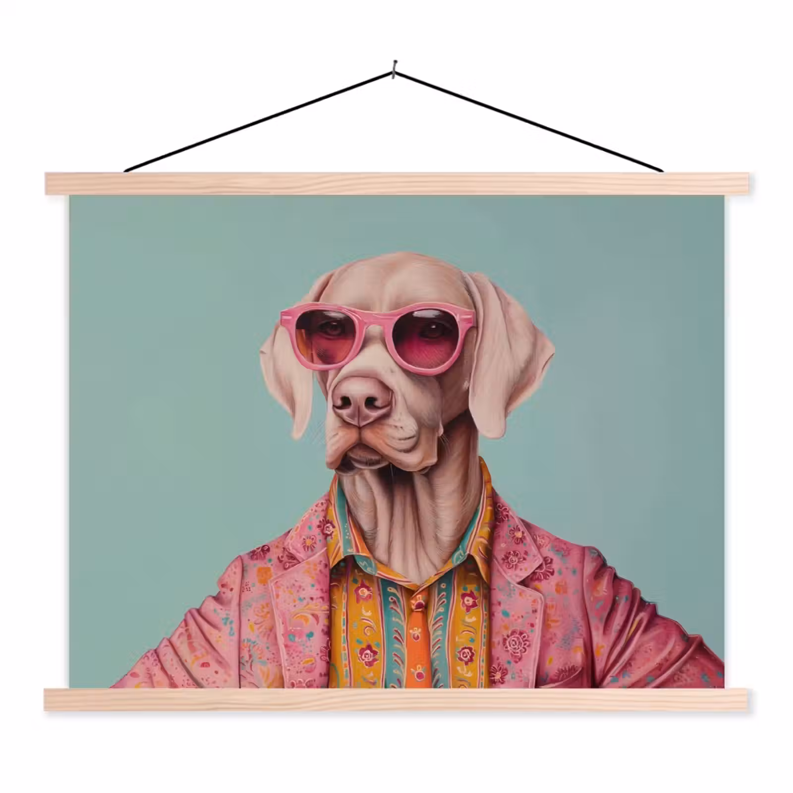 Schoolplaat - Hond - Overhemd - Bloemen - Bril — 1