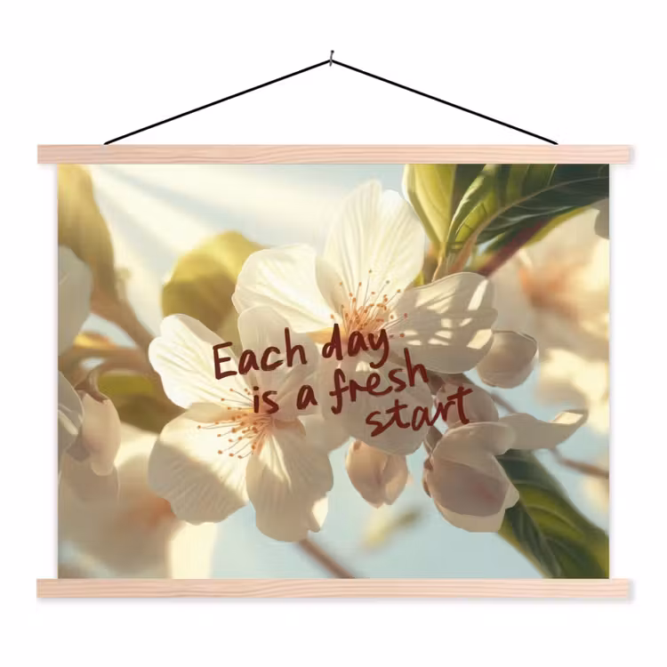 Schoolplaat - Bloesems - Zonlicht - Quote - Wit — 1