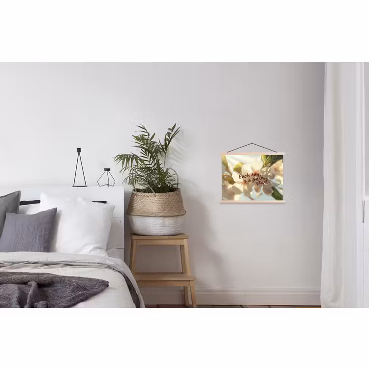 Schoolplaat - Bloesems - Zonlicht - Quote - Wit — 2