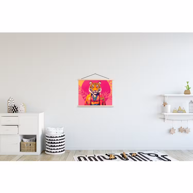 Schoolplaat - Tijger - Kimono - Planten - Roze — 3