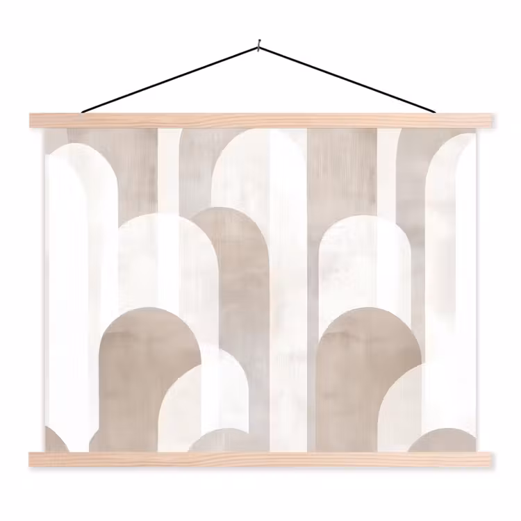 Schoolplaat - Abstracte bogen - Modern - Beige — 1