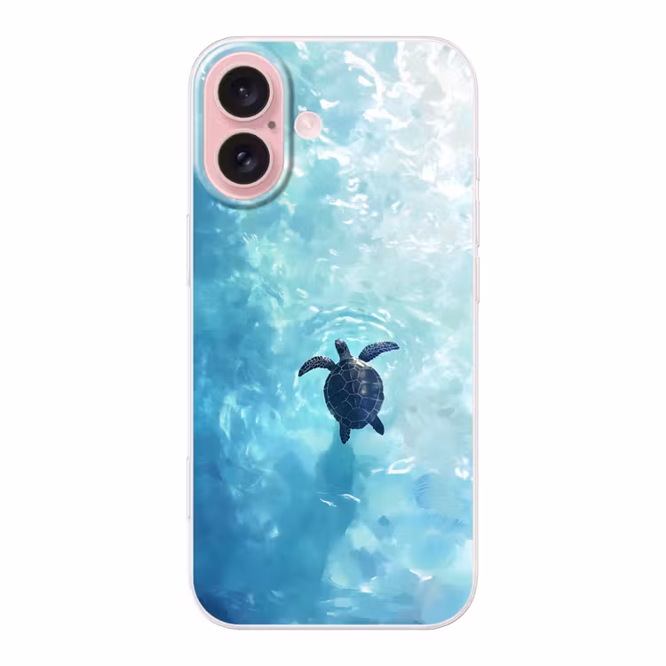 Telefoonhoesje - Schildpad - Zee - Blauw - Schittering — 1