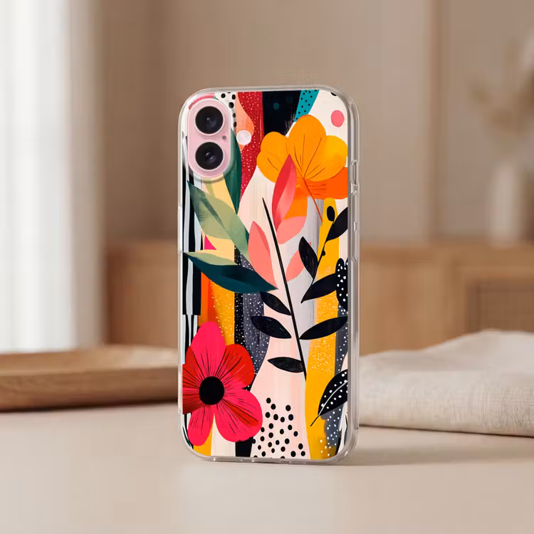 Telefoonhoesje - Bloemen - Bladeren - Abstract - Kleurrijk — 3