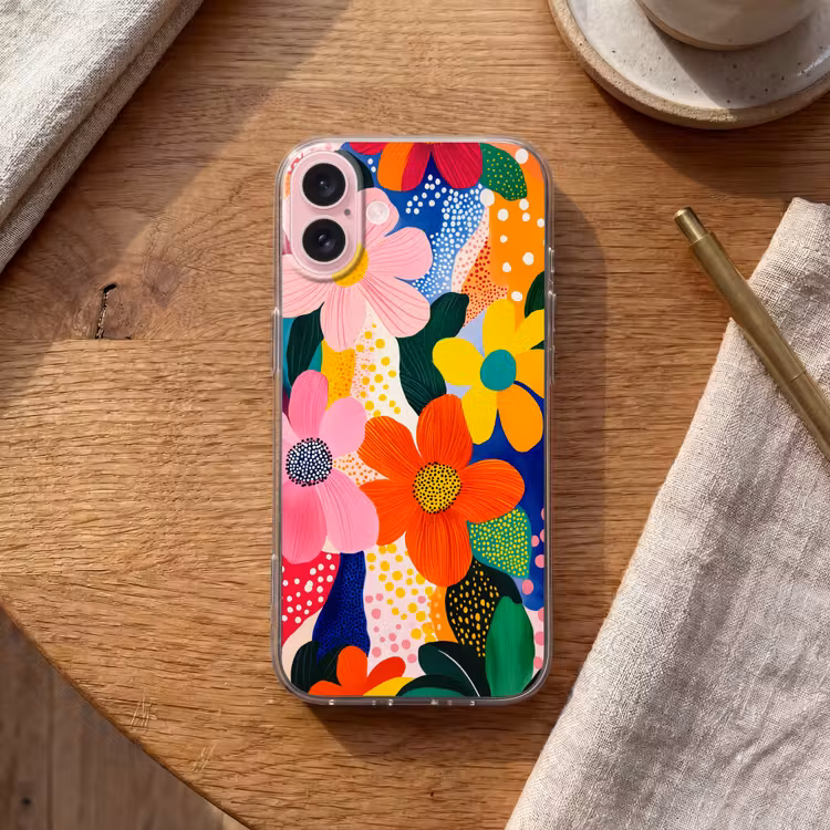 Telefoonhoesje - Bloemen - Kleurrijk - Stippen — 2