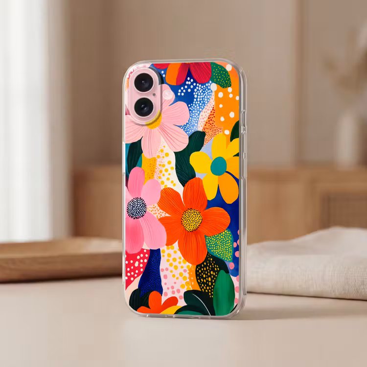 Telefoonhoesje - Bloemen - Kleurrijk - Stippen — 3