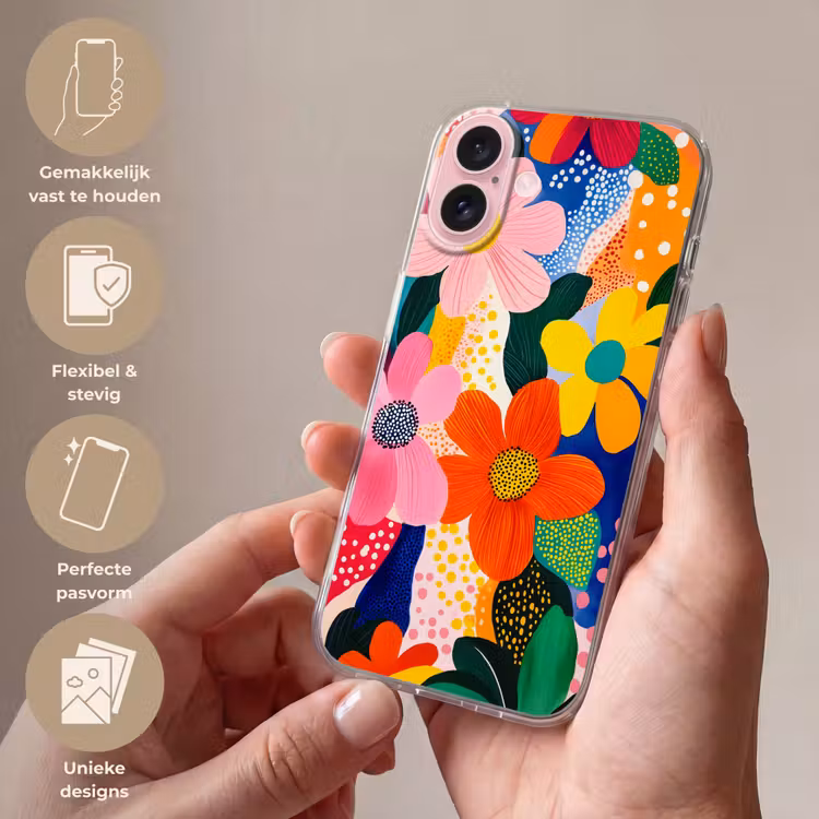 Telefoonhoesje - Bloemen - Kleurrijk - Stippen — 4