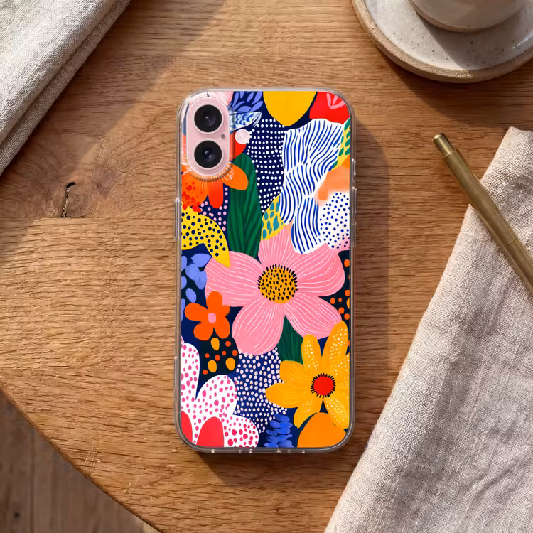 Telefoonhoesje - Kleurrijk - Bloemen - Abstract - Stippen — 2