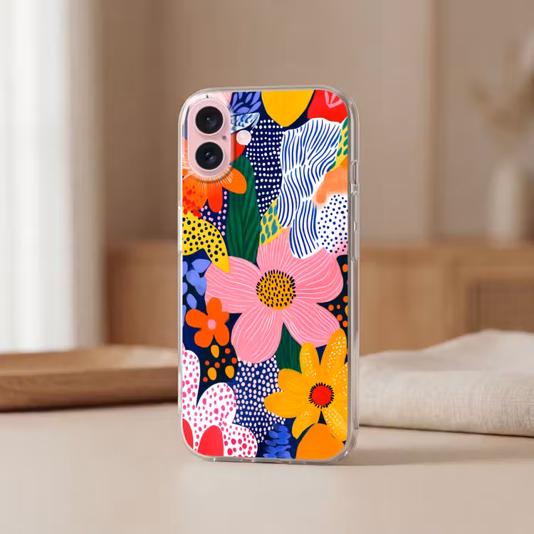 Telefoonhoesje - Kleurrijk - Bloemen - Abstract - Stippen — 3