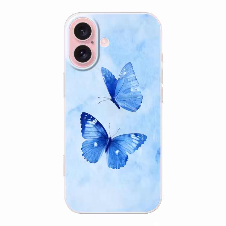 Telefoonhoesje - Vlinders - Sierlijk - Blauw — 1