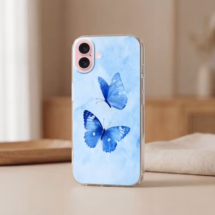 Telefoonhoesje - Vlinders - Sierlijk - Blauw — 3