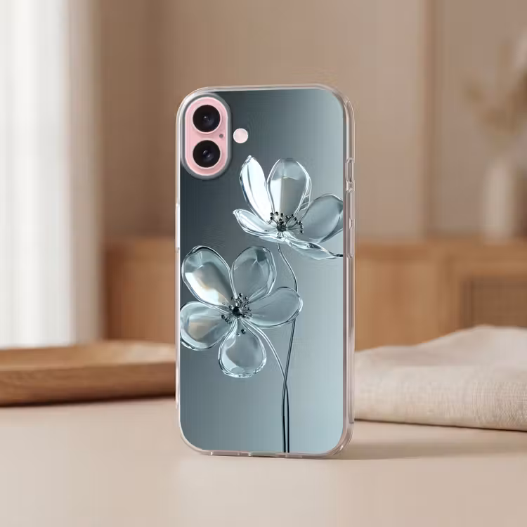 Telefoonhoesje - Kristal - Bloemen - Grijs — 3
