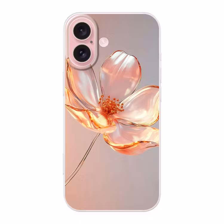 Telefoonhoesje - Glazen - Bloem - Roze — 1