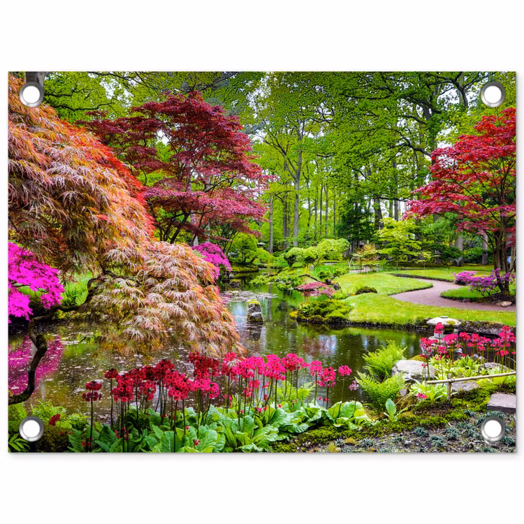 Tuinposter - Kleurrijke Japanse tuin — 1