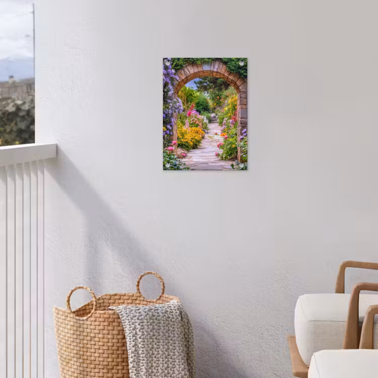 Tuinposter - Doorkijk - Bloemen - Pad - Natuur — 3