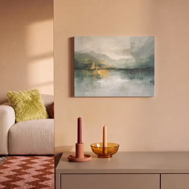 Akoestisch schilderij - Groen - Modern - Abstract - Goud — 2