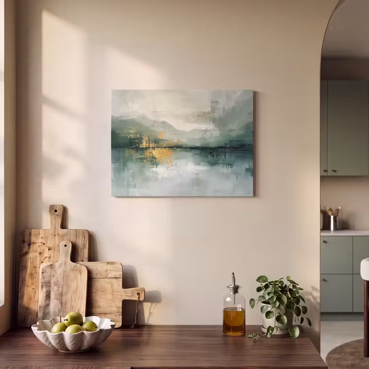 Akoestisch schilderij - Groen - Modern - Abstract - Goud — 3