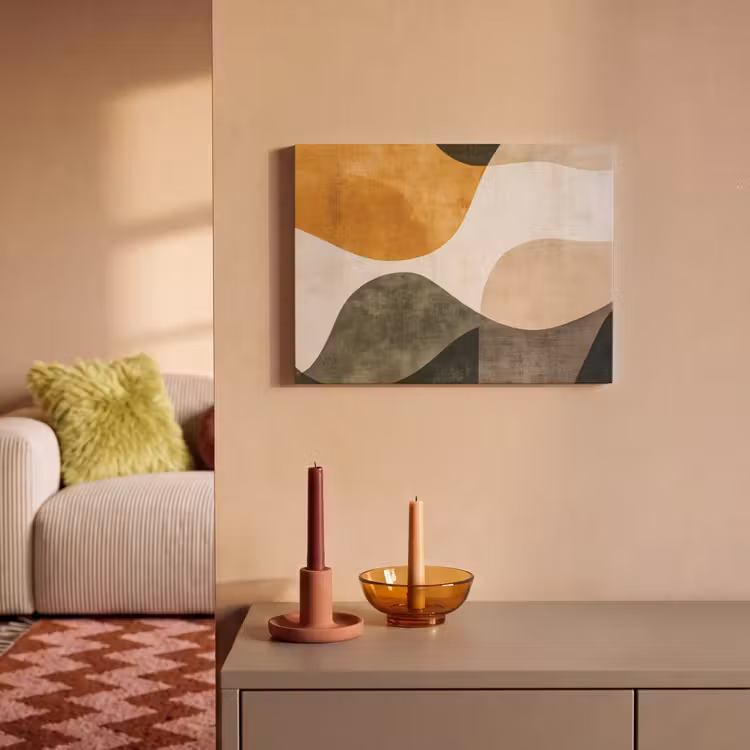 Akoestisch schilderij - Vormen - Okergeel - Abstract — 2