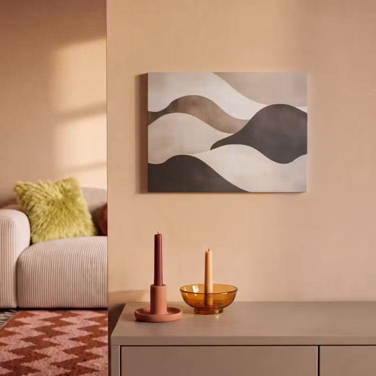 Akoestisch schilderij - Golven - Abstract - Beige — 2