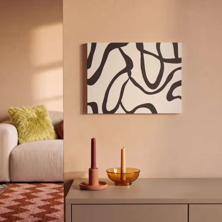 Akoestisch schilderij - Abstract - Lijnen - Modern - Beige — 2