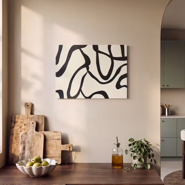Akoestisch schilderij - Abstract - Lijnen - Modern - Beige — 3