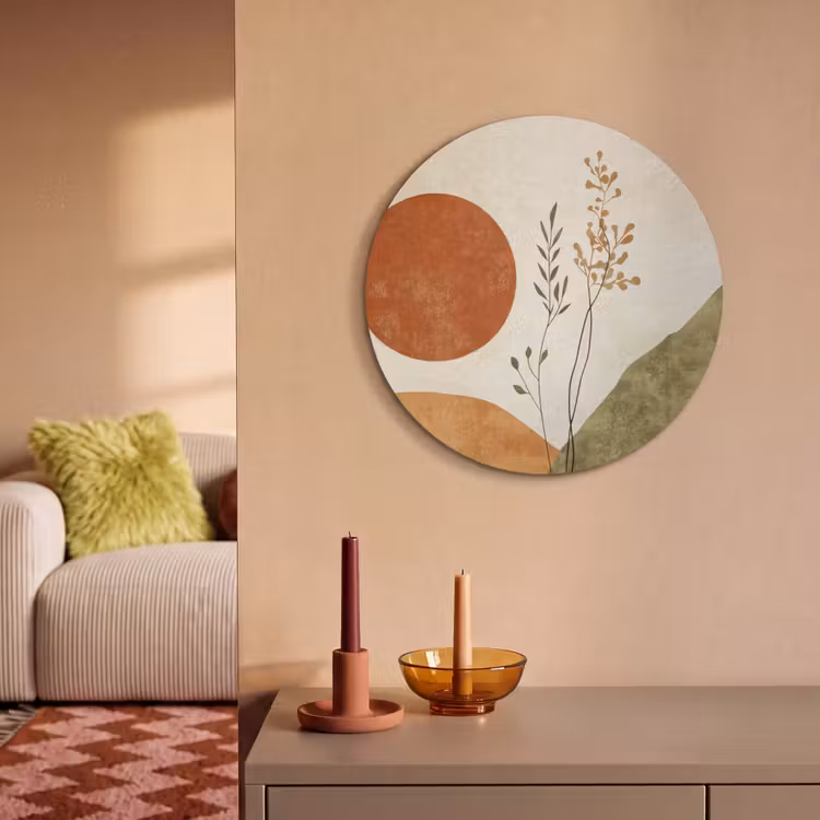 Akoestisch schilderij rond - Zon - Abstract - Takken - Oranje — 3