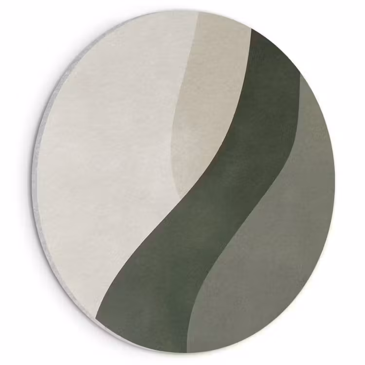 Akoestisch schilderij rond - Japandi - Groen - Abstract - Modern — 1