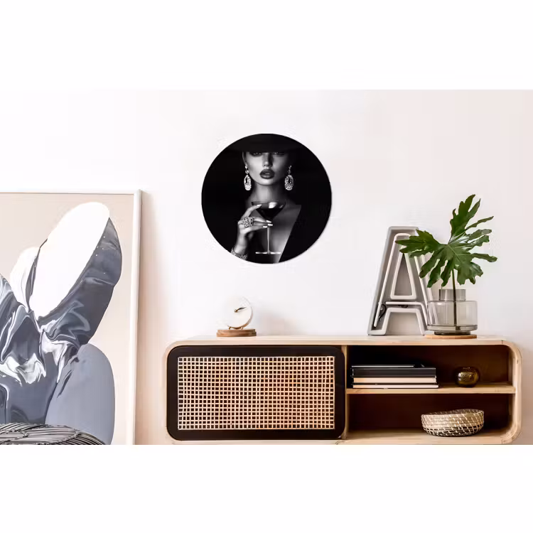 Wandcirkel - Aluminium - Vrouw - Cocktail - Chic — 3