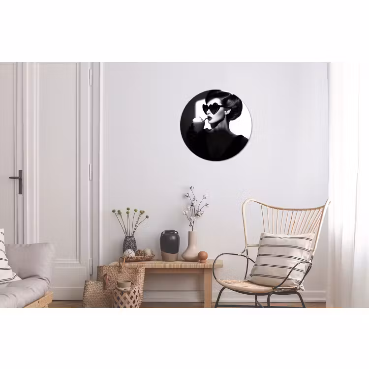 Wandcirkel - Aluminium - Vrouw - Zwart - Hart — 2