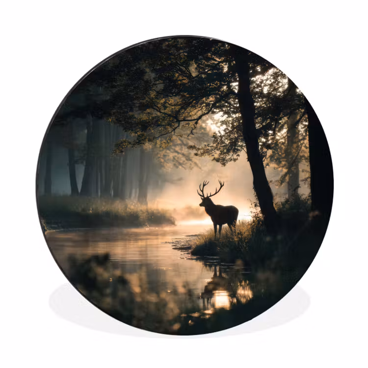 Wandcirkel - Aluminium - Hert - Bosbeek - Mystiek — 1