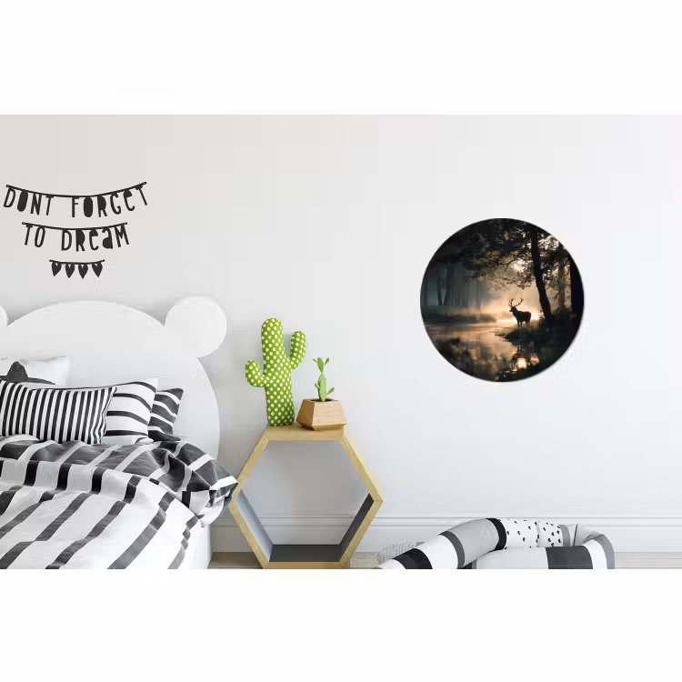 Wandcirkel - Aluminium - Hert - Bosbeek - Mystiek — 5