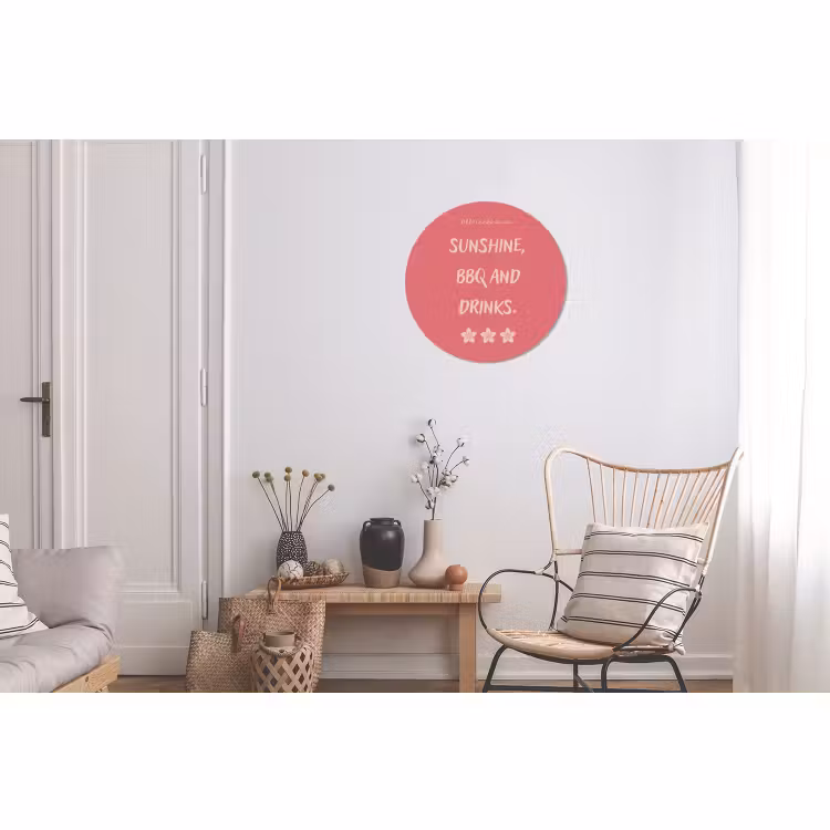 Wandcirkel - Aluminium - BBQ - Quote - Roze - Zomer — 2