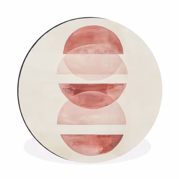 Wandcirkel - Aluminium - Minimalistisch - Cirkels - Roze — 1