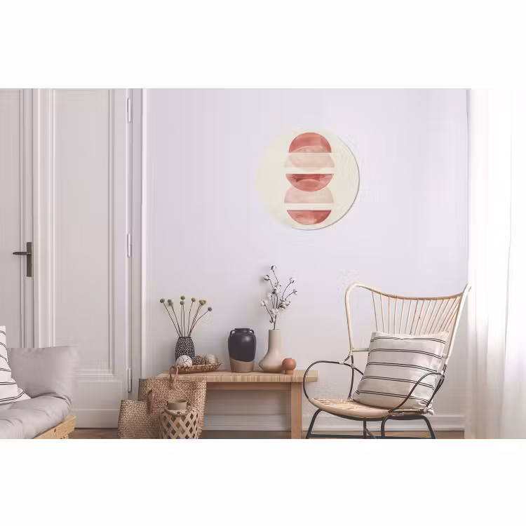 Wandcirkel - Aluminium - Minimalistisch - Cirkels - Roze — 2