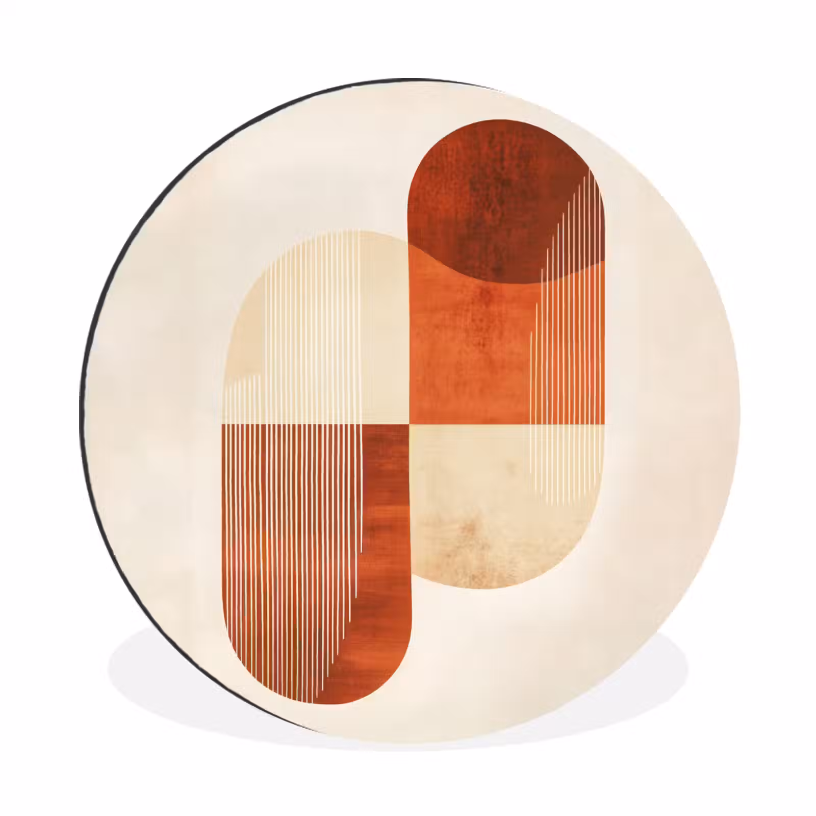 Wandcirkel - Aluminium - Bogen - Beige - Vormen — 1