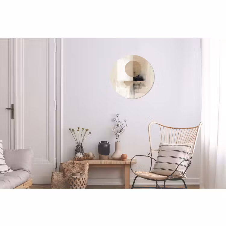 Wandcirkel - Aluminium - Cirkel - Compositie - Diepte - Beige — 2