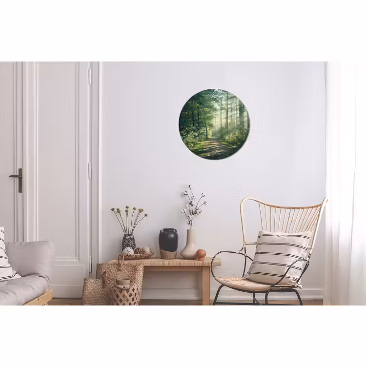 Wandcirkel - Aluminium - Bos - Pad - Zon - Bomen - Groen - Natuur — 2