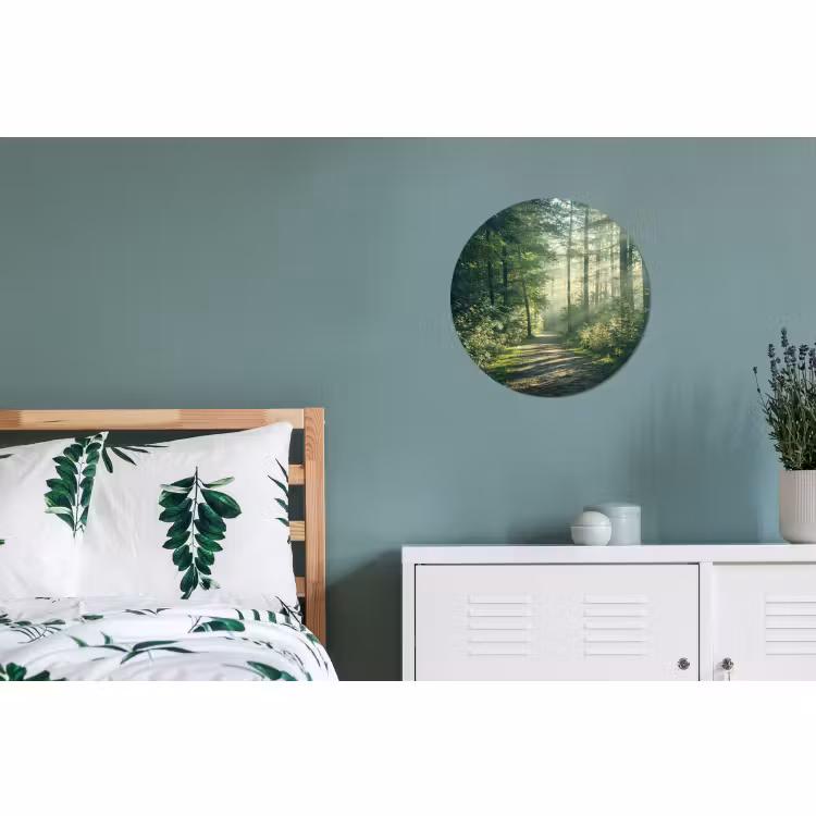 Wandcirkel - Aluminium - Bos - Pad - Zon - Bomen - Groen - Natuur — 4