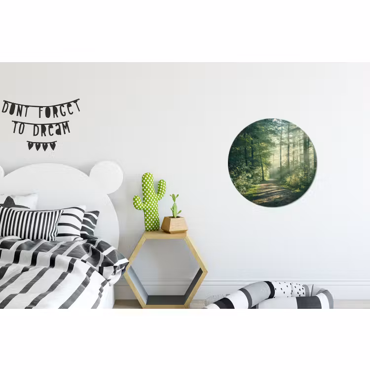 Wandcirkel - Aluminium - Bos - Pad - Zon - Bomen - Groen - Natuur — 5
