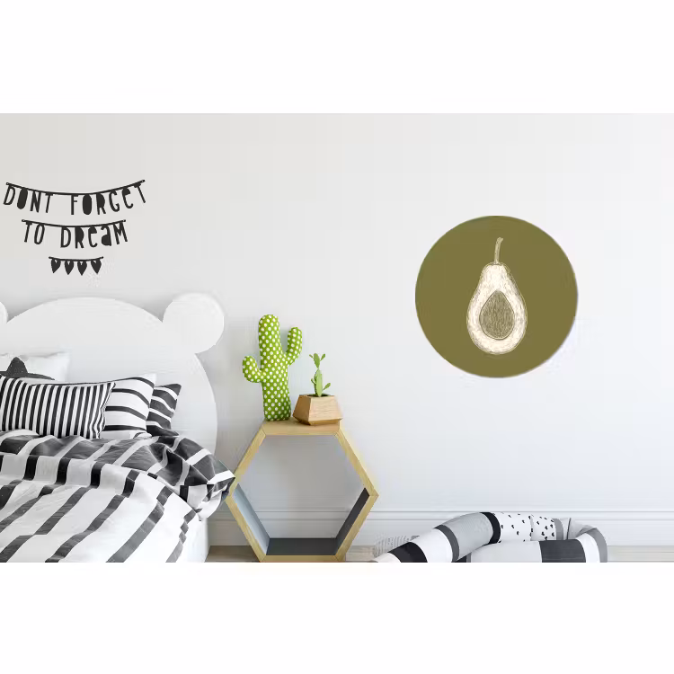 Wandcirkel - Aluminium - Avocado - Minimalistisch - Illustratie - Groen — 5
