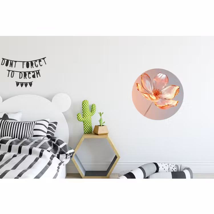 Wandcirkel - Aluminium - Glazen - Bloem - Roze — 5