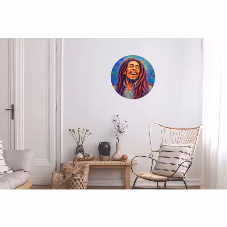 Wandcirkel - Aluminium - Regenboogkleuren - Man - schilderij — 2