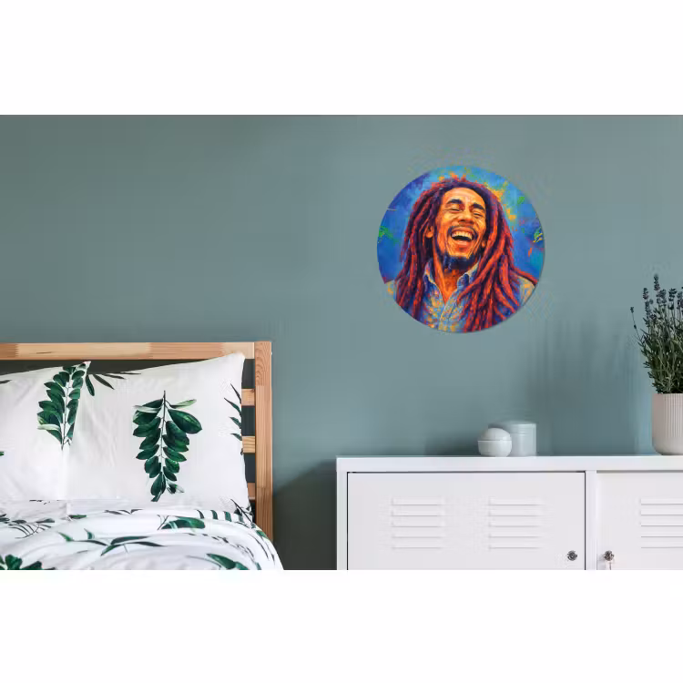 Wandcirkel - Aluminium - Regenboogkleuren - Man - schilderij — 4