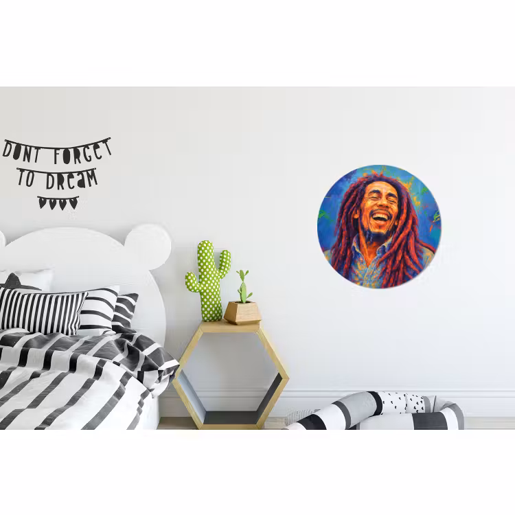 Wandcirkel - Aluminium - Regenboogkleuren - Man - schilderij — 5
