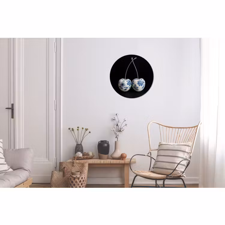 Wandcirkel - Aluminium - Kersen - Delfts blauw - Fruit — 2