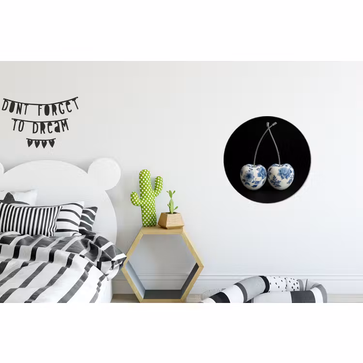 Wandcirkel - Aluminium - Kersen - Delfts blauw - Fruit — 5